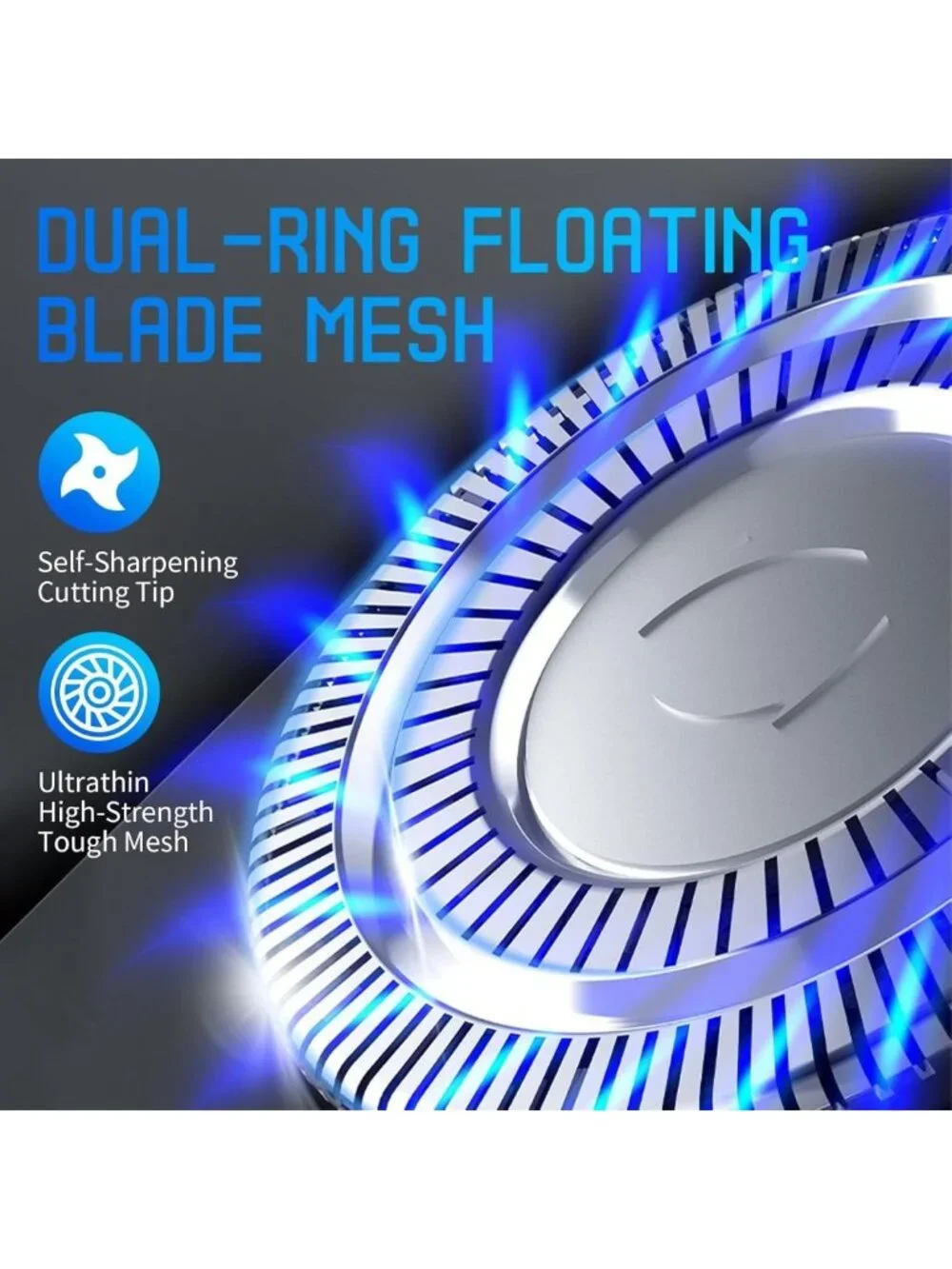 4D Floating Head Electric Razor for Men, Waterproof Rotary Shaver with LCD
